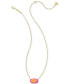 ფოტო #4 პროდუქტის 14k Gold-Plated Color-Framed Stone 19" Adjustable Pendant Necklace