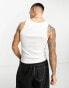 COLLUSION Ribbed vest in white