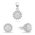 Фото #1 товара Beautiful jewelry set with opals SET247W (earrings, pendant)