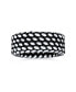 ფოტო #3 პროდუქტის Men's Inside Out Design Two Tone Black Silver Masculine Tire Track Ring Band For Men Heavy Solid .925 Silver Handmade In Turkey Wide 8MM