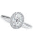 ფოტო #1 პროდუქტის Diamond Oval Halo Engagement Ring (5/8 ct. t.w.) in 14k White Gold