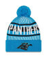 Фото #1 товара Men's Blue Carolina Panthers Striped Cuffed Knit Hat with Pom