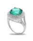 ფოტო #3 პროდუქტის Green Cubic Zirconia Double Pave Row Ring (7-1/2 ct. t.w.) In Sterling Silver