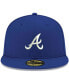 Фото #3 товара Men's Royal Atlanta Braves Logo White 59FIFTY Fitted Hat