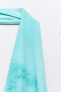 Фото #7 товара Платье из полупрозрачной ткани с принтом с горловиной халтер ZARA