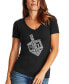 ფოტო #1 პროდუქტის Women's Hanukkah Dreidel Word Art V-neck T-shirt