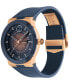 Фото #2 товара Men's Swiss Automatic Bold Fusion Blue Rubber Strap Watch 44mm