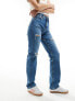 Фото #1 товара Calvin Klein Jeans high rise straight jeans in mid wash