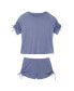 Фото #3 товара Women's Laura Pajama Knit Top & Short Set