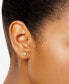 ფოტო #3 პროდუქტის Diamond Center & Side Bezel Stud Earrings (5/8 ct. t.w.) in 14k Gold