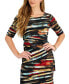 ფოტო #4 პროდუქტის Women's Bateau-Neck Elbow-Sleeve Sheath Dress