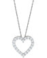 ფოტო #1 პროდუქტის Lab Grown Diamond Heart Pendant Necklace (1 ct. t.w.) in 14k White Gold, 16" + 2" extender