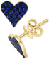 ფოტო #8 პროდუქტის EFFY® Sapphire Pavé Heart Stud Earrings (1/3 ct. t.w.) in 14k Gold (Also available in Ruby)