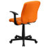Mid-Back Orange Quilted Vinyl Swivel Task Chair With Arms