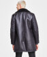 Фото #2 товара Beau Regular-Fit Faux-Leather Fleece-Lined Overcoat, Created for Macy's