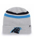 Фото #1 товара Men's Gray Carolina Panthers Monhegan Cuffed Knit Hat