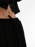 Фото #5 товара Topshop co-ord linen look wide leg relaxed trouser in black