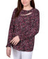 ფოტო #1 პროდუქტის Petite Long Sleeve Dobby Blouse