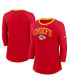 Women's Red Kansas City Chiefs Raglan 3/4 Sleeve T-Shirt