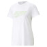 Фото #1 товара Puma Run Logo Crew Neck Short Sleeve T-Shirt Womens White Casual Tops 52326652