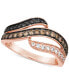 ფოტო #1 პროდუქტის Multicolor Diamond Swirl Ring (1/2 ct. t.w.) in 14k Rose Gold