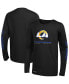 Фото #1 товара Men's Black Los Angeles Rams Agility Long Sleeve T-shirt