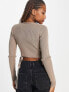 Monki wrap cardigan in taupe