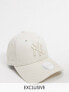 New Era Exclusive 9Forty NY cap in off white tonal