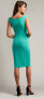 $308. Tadashi Shoji Gathered Crepe Sheath Dress in Jasmin Green Size S