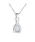 Фото #4 товара Opulence Infinity Set 3CTW White Synthetic Solitaire Opal Teardrop Necklace Pendant Sterling Silver