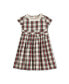 Little Girls Short Sleeve Ruffle Collar Party Dress with Bow