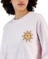 ფოტო #3 პროდუქტის Juniors' Long-Sleeve Crewneck Sun Graphic Sweatshirt