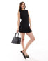 ASOS DESIGN sleeveless mini dress with pleated skirt in black