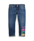 Toddler and Little Girls Astor Slim Logo Jean