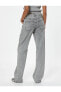 Фото #10 товара Düz Paça Yüksek Bel Taşlı Kot Pantolon Cepli - Nora Longer Straight Jeans