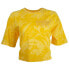 Фото #1 товара Diadora Manifesto Cropped Floral Crew Neck Short Sleeve T-Shirt Womens Yellow Ca