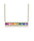 Фото #1 товара Sterling Silver Rainbow Cubic Zirconia Long Bar Pendant Necklace