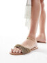 Фото #1 товара Simmi London Kenya embellished strap flat sandal in gold