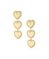 ფოტო #1 პროდუქტის 18k Gold-Plated Heart Triple Drop Earrings