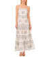 Фото #1 товара Women's Floral Print Sleeveless Tiered Maxi Dress