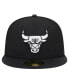 Men's Black Chicago Bulls Active Satin Visor 59Fifty Fitted Hat