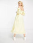 Фото #2 товара Bolongaro Trevor smock midi dress in lemon yellow