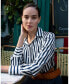 ფოტო #5 პროდუქტის Women's The Amalfi Stripe Silk Shirt for Women