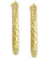 Round Twist Small Hoop Earrings in 10k Gold, 5/8"