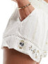 River Island beach short with metallic stripe in cream M - фото #3