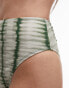 Topshop high waist high leg bikini bottoms in green tie dye print 32 - фото #4