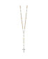 Фото #3 товара Diamond2Deal sterling Silver Polished Rosary Tri-color Beads Pendant Necklace 26"