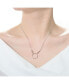 Фото #3 товара Stylish Sterling Silver Two-Tone Halo Necklace