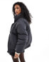 Фото #4 товара ASOS DESIGN clean puffer bomber jacket with funnel neck in charcoal