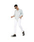 ფოტო #2 პროდუქტის Men's White & Green Horizontal Chalk Striped Shirt